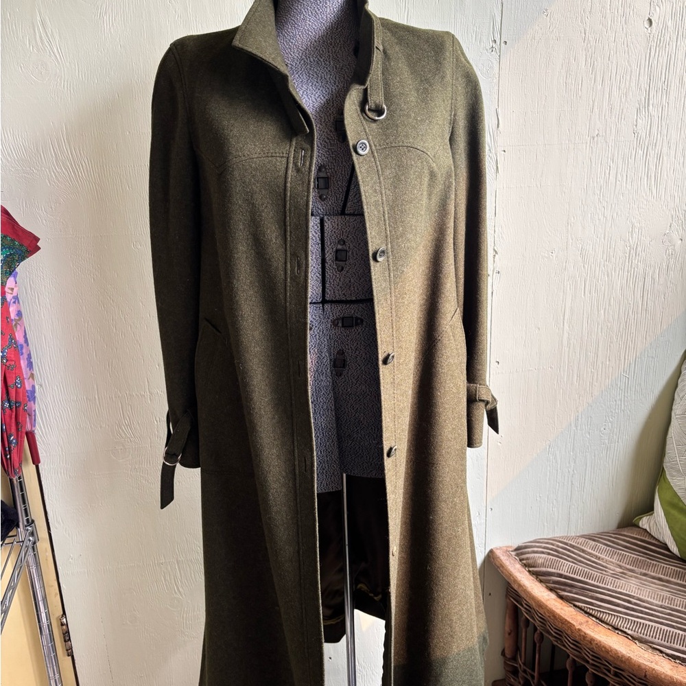 Vintage Olive Green Resi Hammerer Austrian Made Boiled Wool Coat